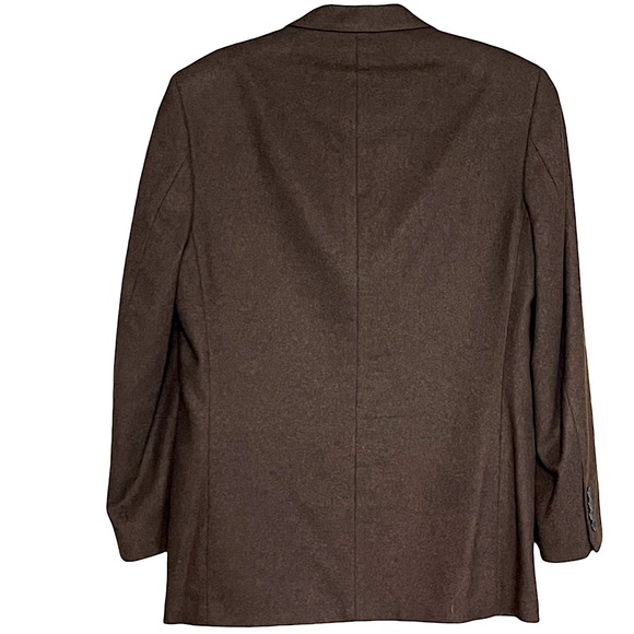 OSCAR DE LA RENTA Men’s Cashmere Wool Blend Blazer Size 39R Brown Designer - Picture 3 of 8